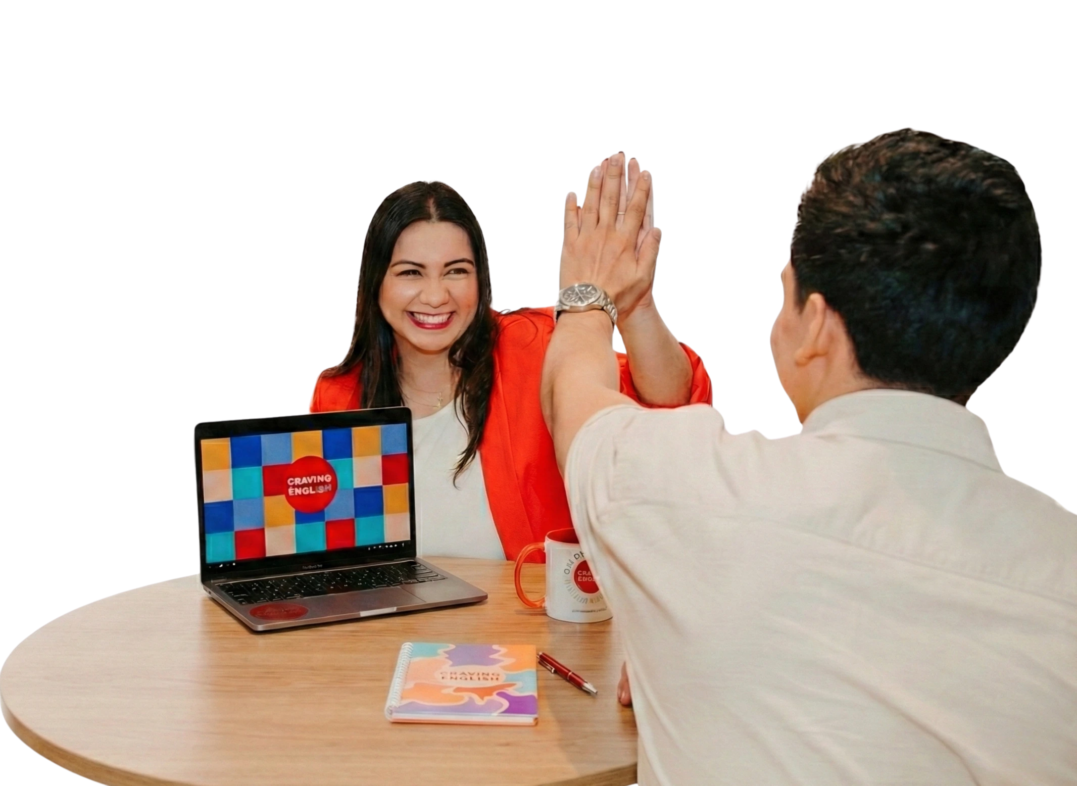 Estudiante Craving English disfrutando su clase